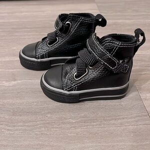 Retro Baby High Top Black Sneakers